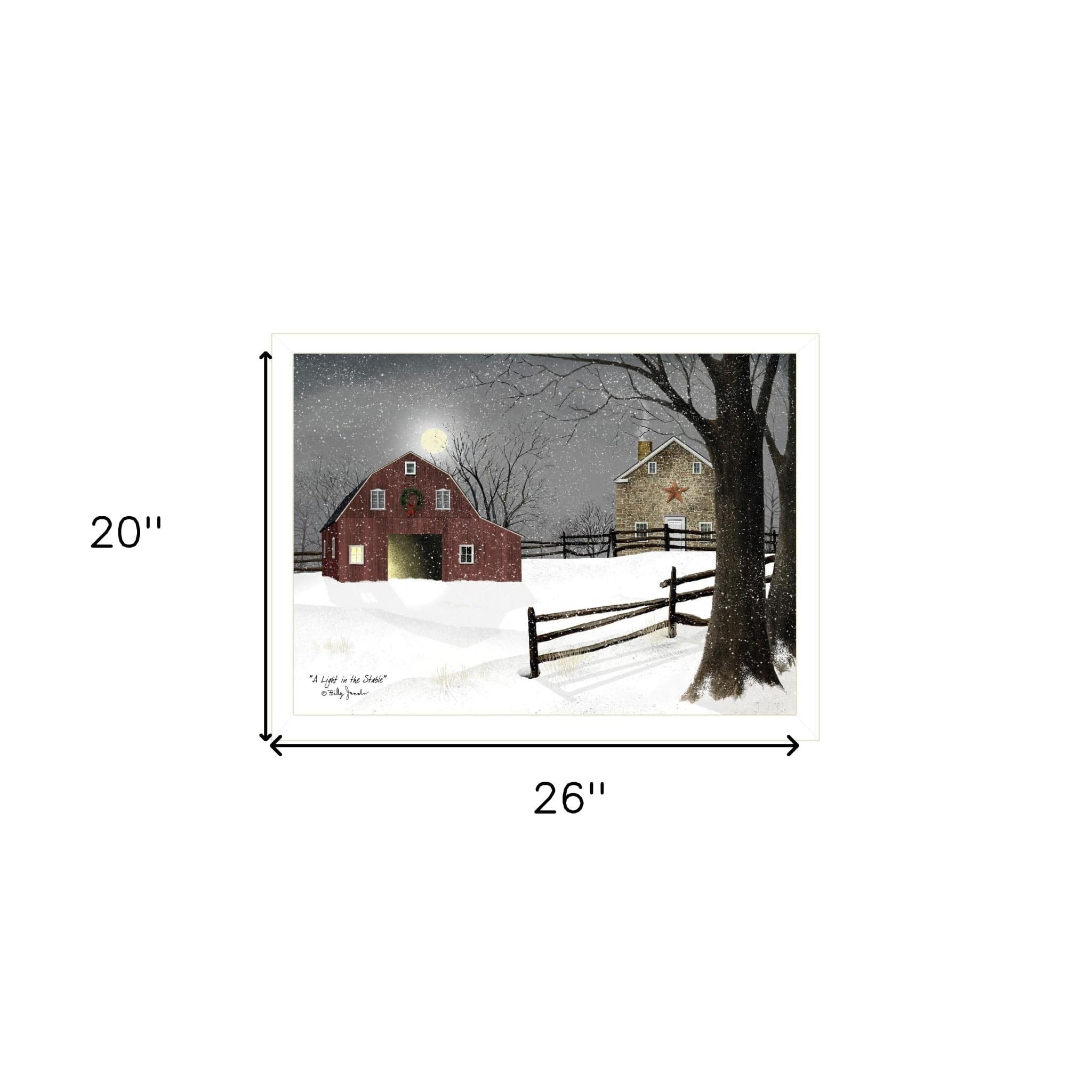 Light in the Stable 3 White Framed Print Wall Art - Homeroots
