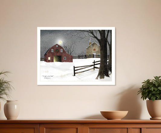 Light in the Stable 3 White Framed Print Wall Art - Homeroots