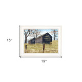 Treat Yourself Mail Pouch Barn 1 White Framed Print Wall Art - Homeroots - Flyclothing LLC