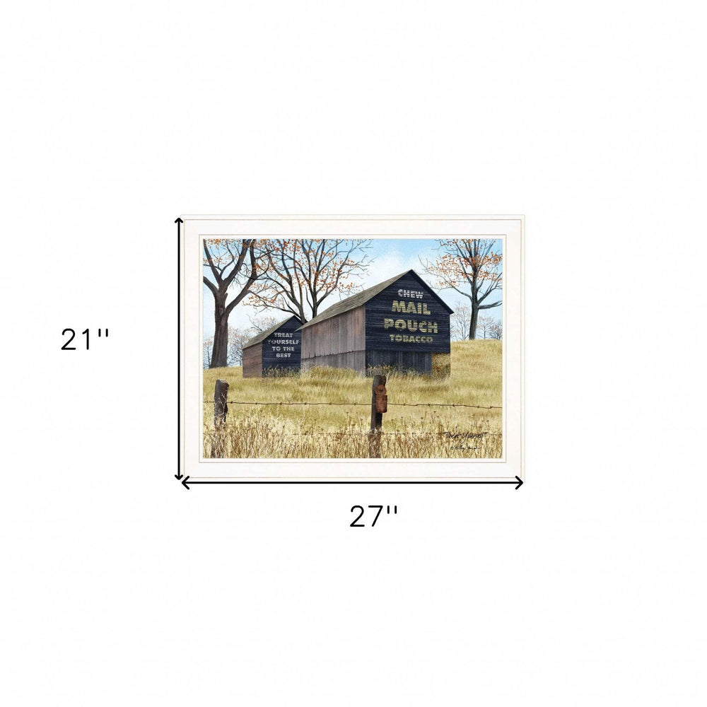 Treat Yourself Mail Pouch Barn 3 White Framed Print Wall Art - Homeroots - Flyclothing LLC