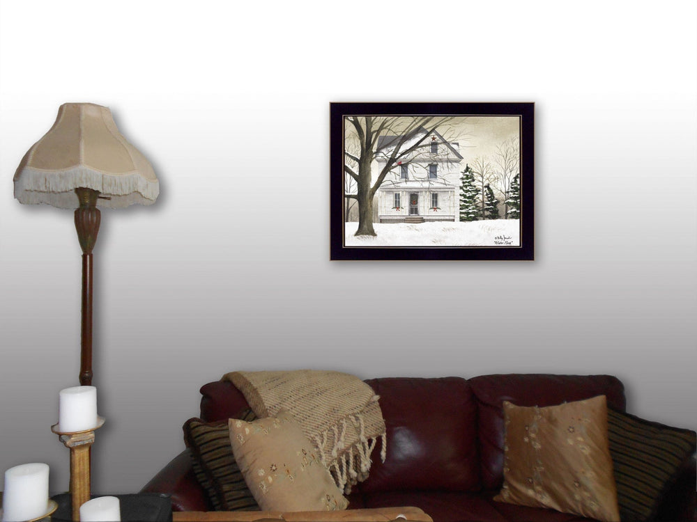 Winter Porch Black Framed Print Wall Art - Homeroots - Flyclothing LLC