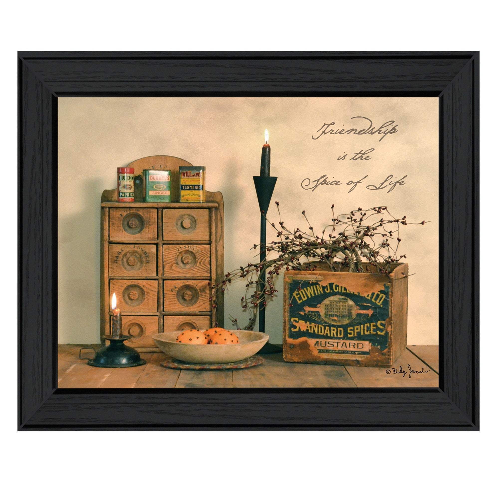 Friendship is the Spice of Life Black Framed Print Wall Art - Homeroots - Flyclothing LLC