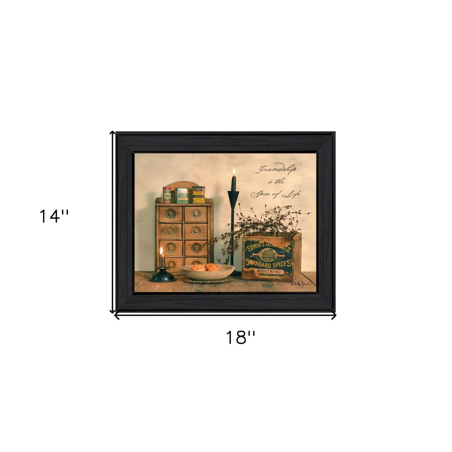Friendship is the Spice of Life Black Framed Print Wall Art - Homeroots - Flyclothing LLC