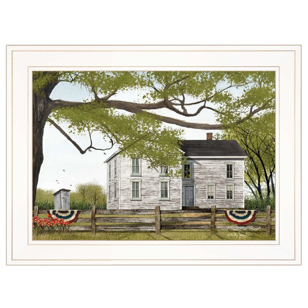 Sweet Summertime House 1 White Framed Print Wall Art - Homeroots - Flyclothing LLC