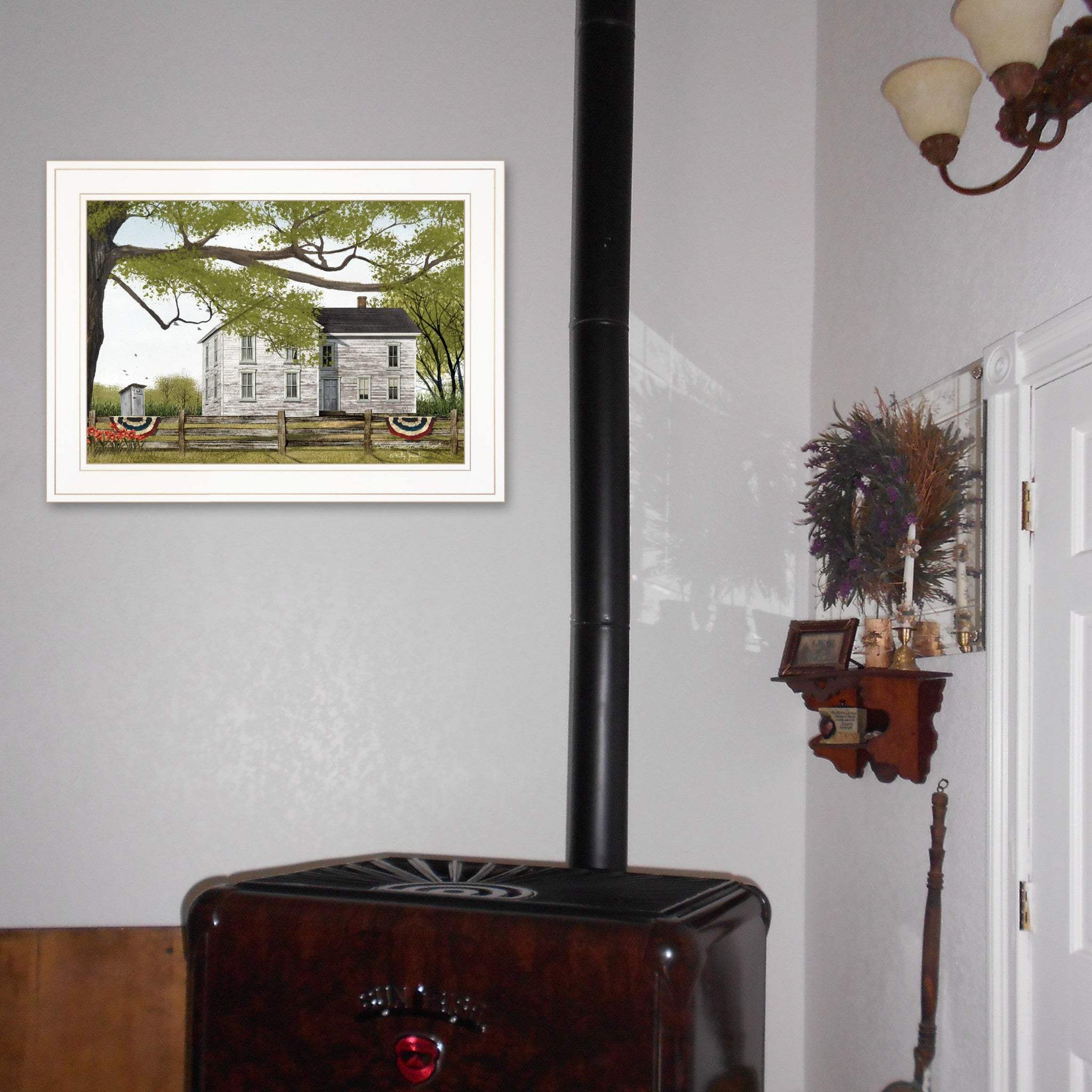 Sweet Summertime House 1 White Framed Print Wall Art - Homeroots - Flyclothing LLC