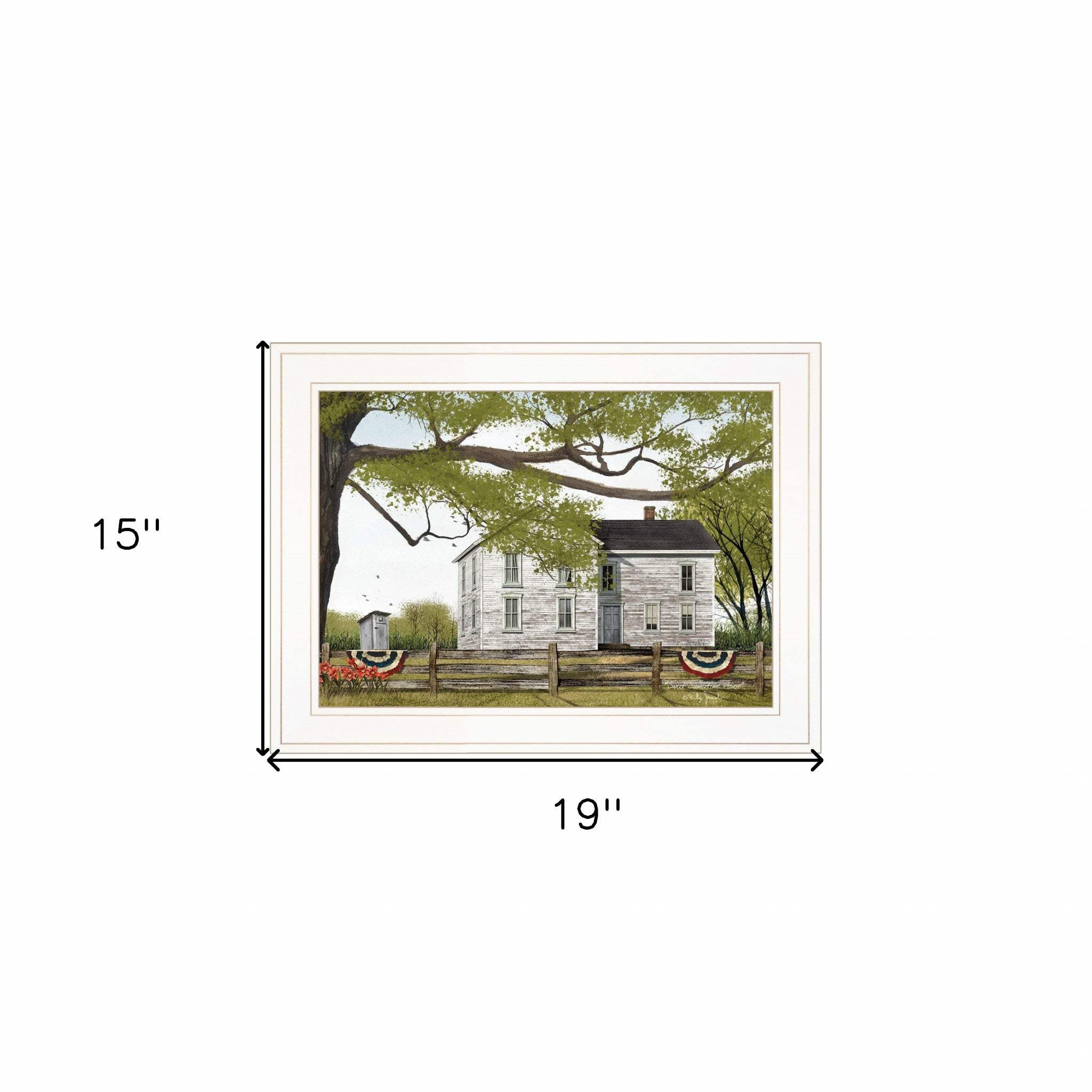 Sweet Summertime House 1 White Framed Print Wall Art - Homeroots - Flyclothing LLC