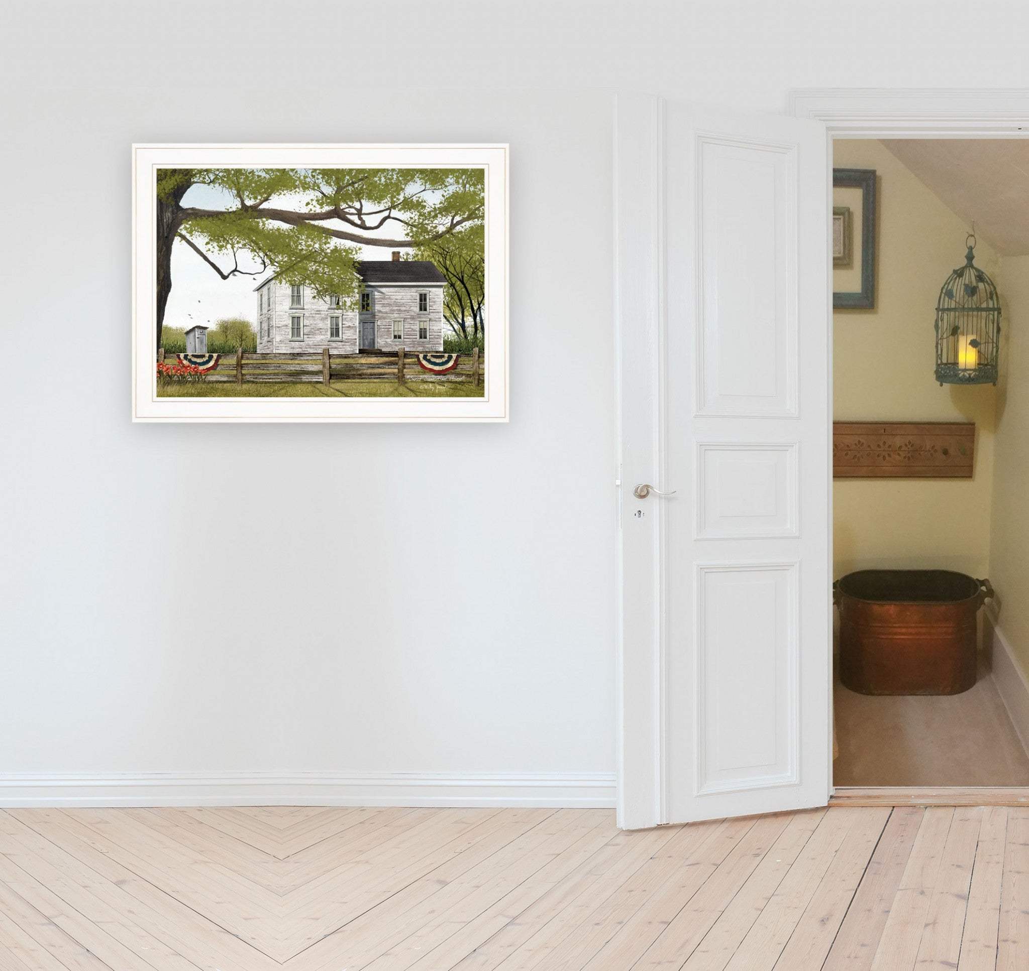 Sweet Summertime House 3 White Framed Print Wall Art - Homeroots - Flyclothing LLC