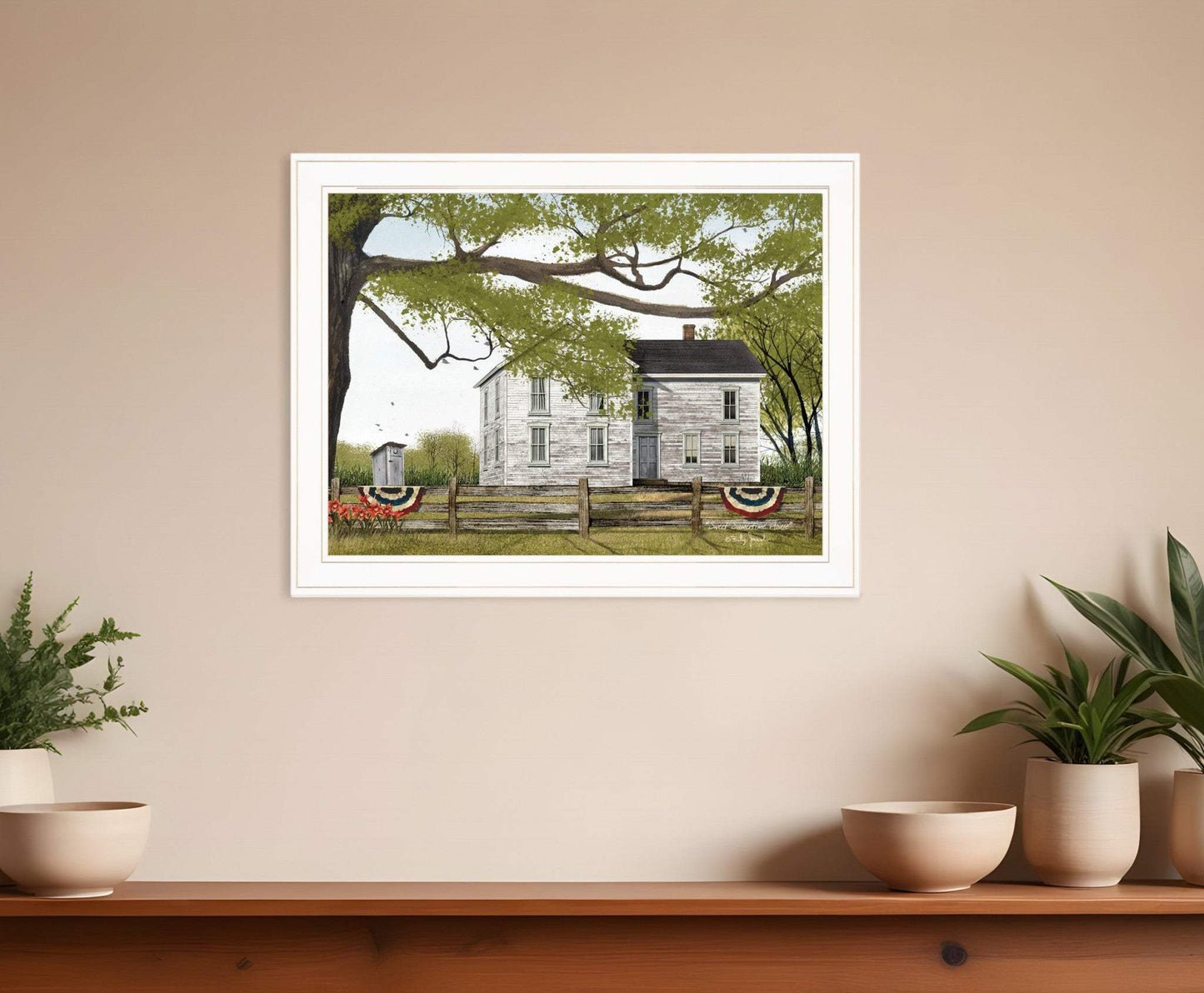 Sweet Summertime House 3 White Framed Print Wall Art - Homeroots - Flyclothing LLC