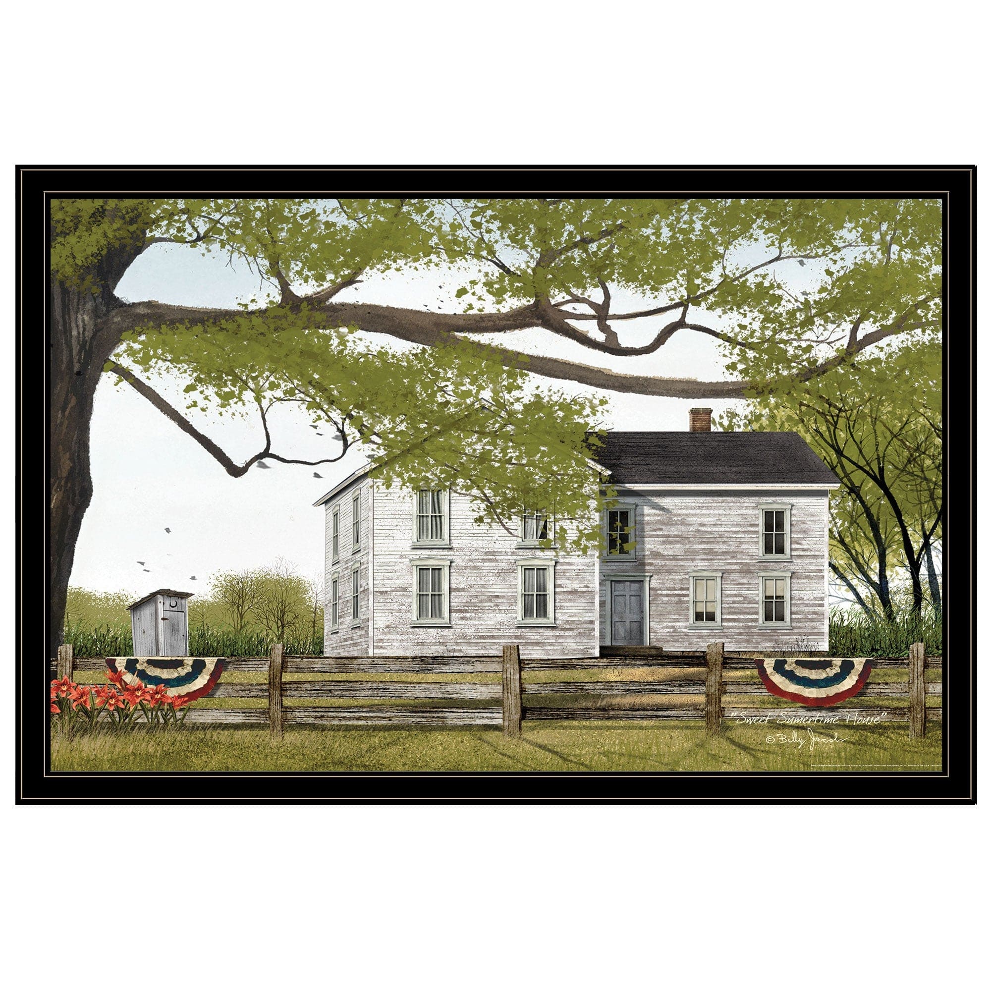 Sweet Summertime House 6 Black Framed Print Wall Art - Homeroots