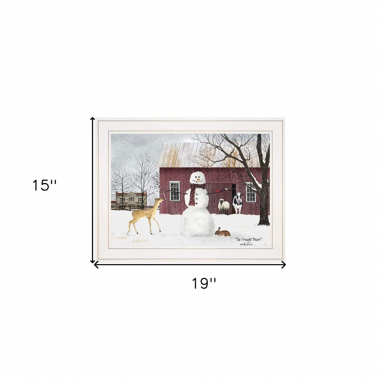 The Friendly Beasts 2 White Framed Print Wall Art - Homeroots - Flyclothing LLC
