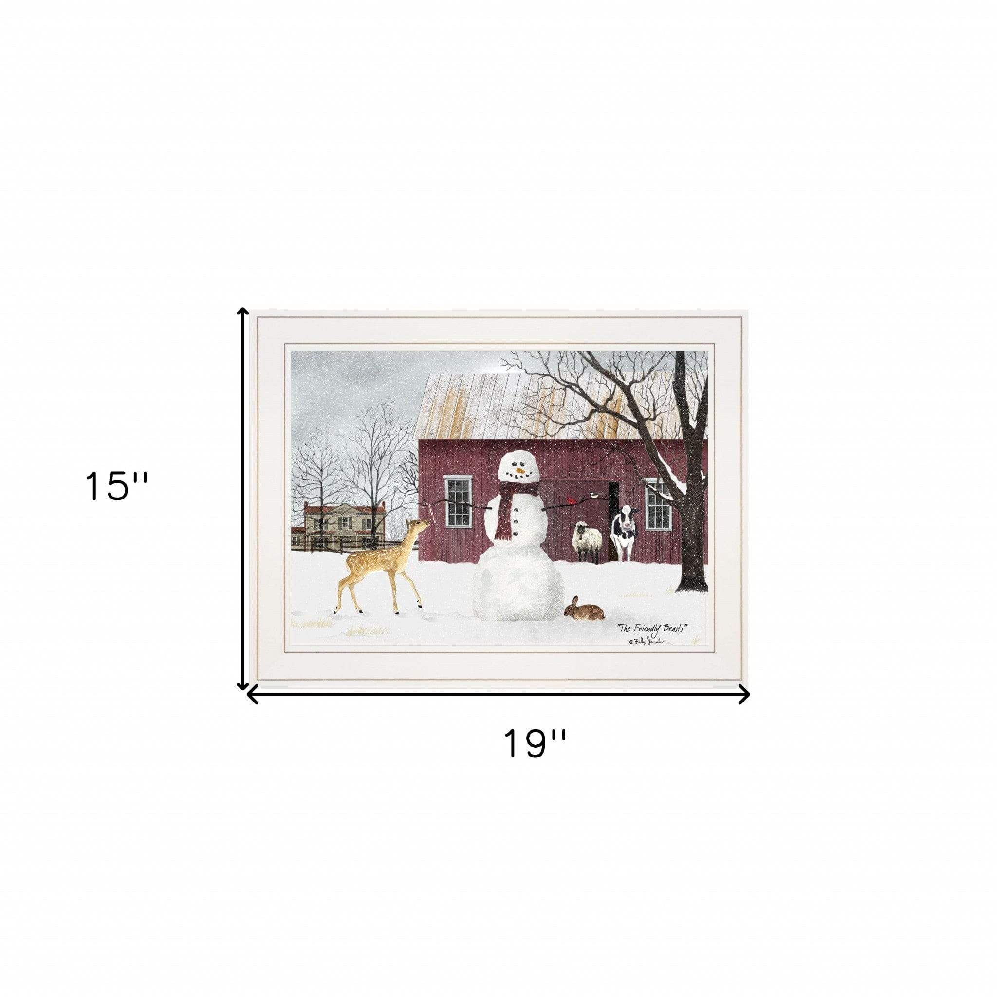 The Friendly Beasts 2 White Framed Print Wall Art - Homeroots - Flyclothing LLC