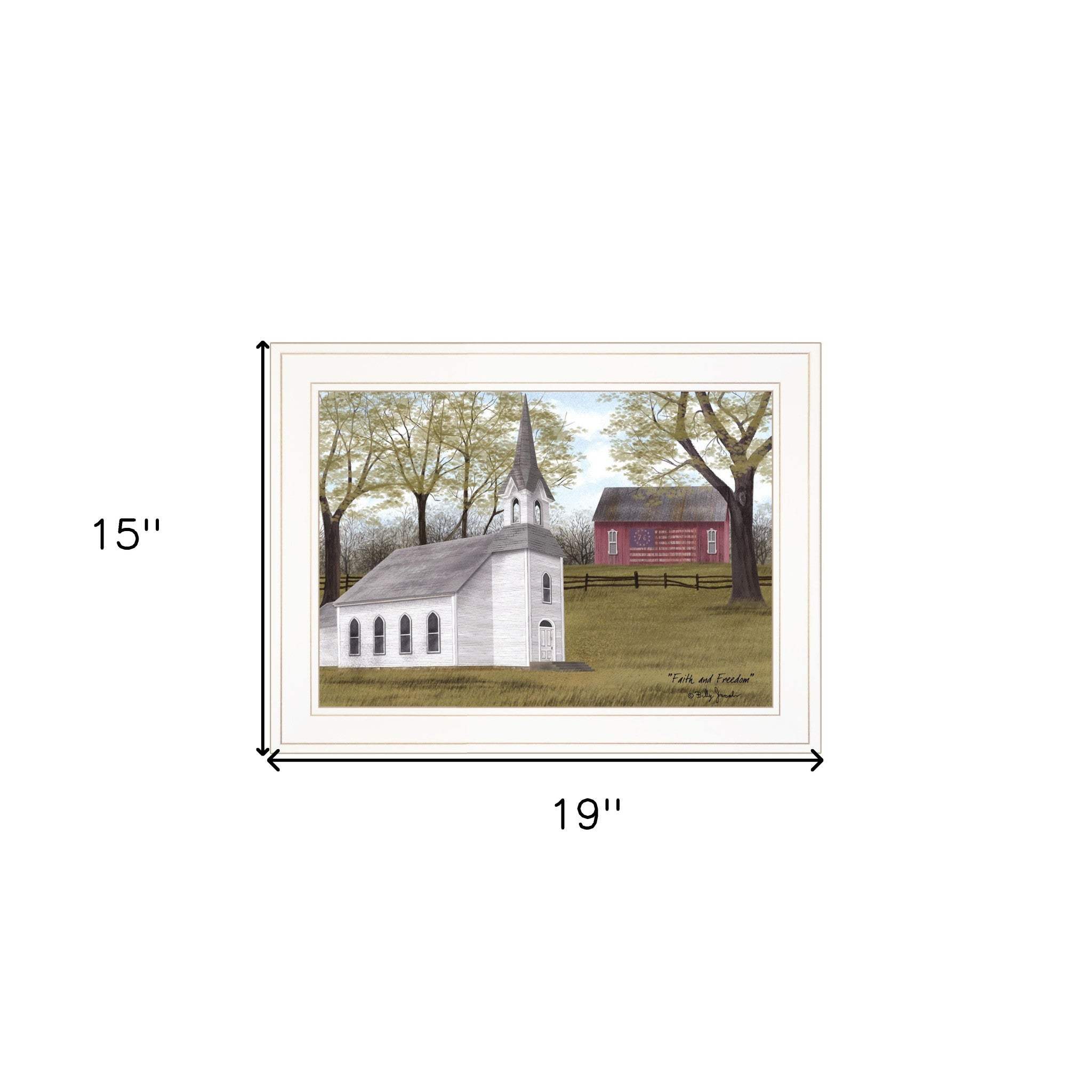 Faith and Freedom 2 White Framed Print Wall Art - Homeroots - Flyclothing LLC
