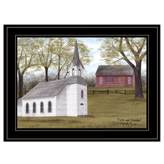 Faith and Freedom 3 Black Framed Print Wall Art - Homeroots