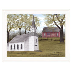 Faith and Freedom 4 White Framed Print Wall Art - Homeroots