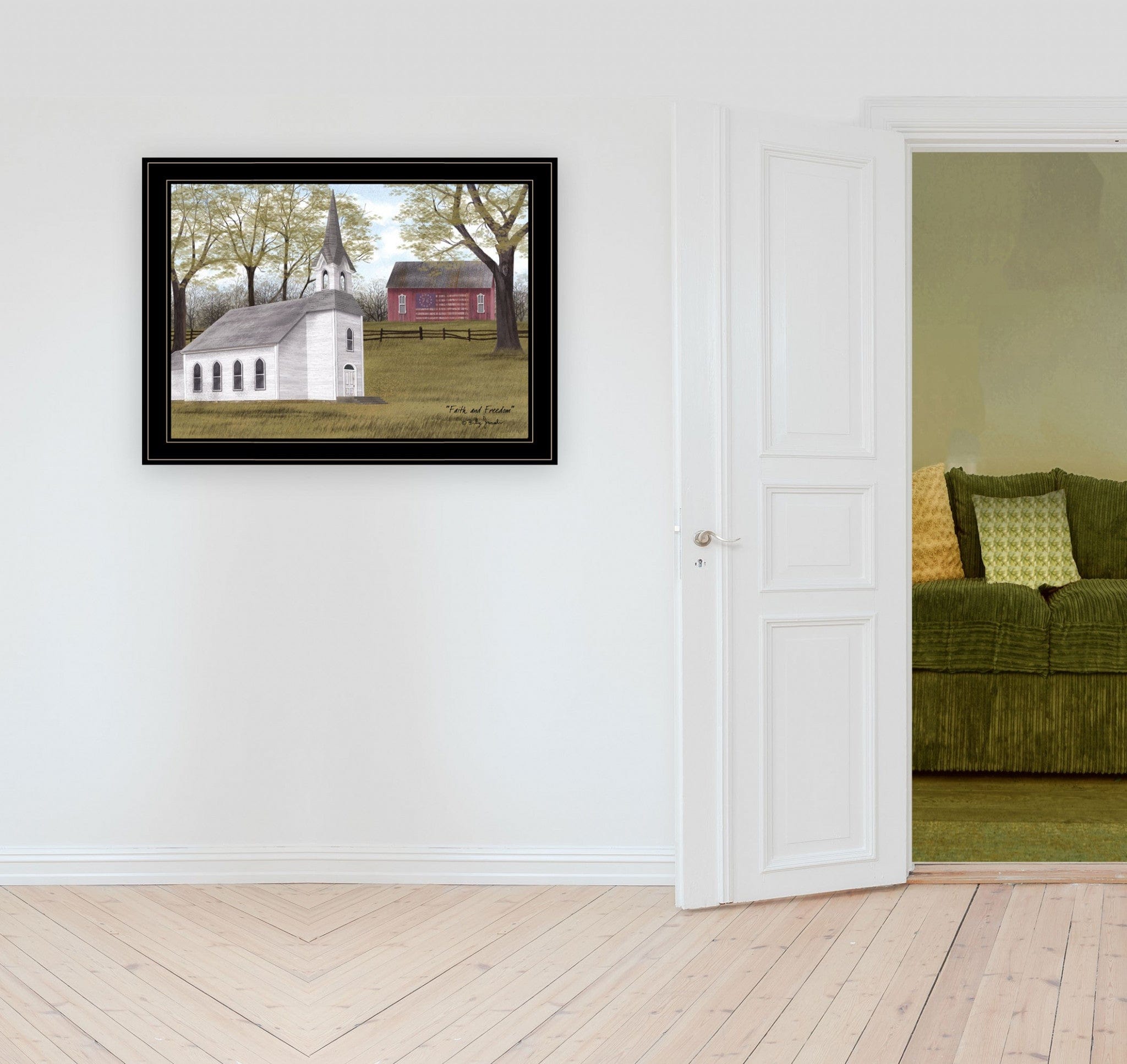Faith and Freedom 5 Black Framed Print Wall Art - Homeroots
