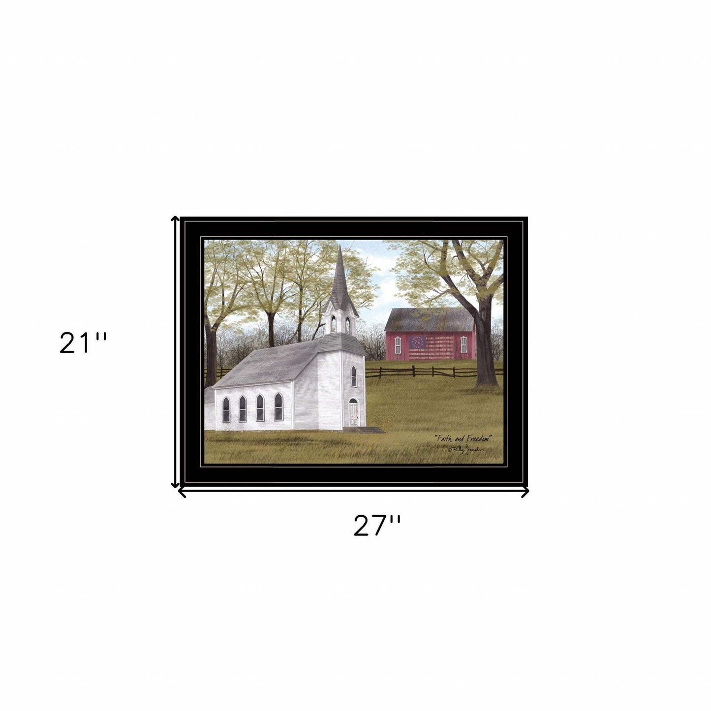 Faith and Freedom 5 Black Framed Print Wall Art - Homeroots - Flyclothing LLC
