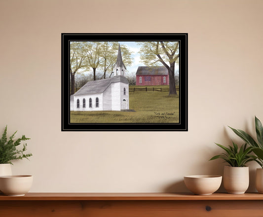 Faith and Freedom 5 Black Framed Print Wall Art - Homeroots