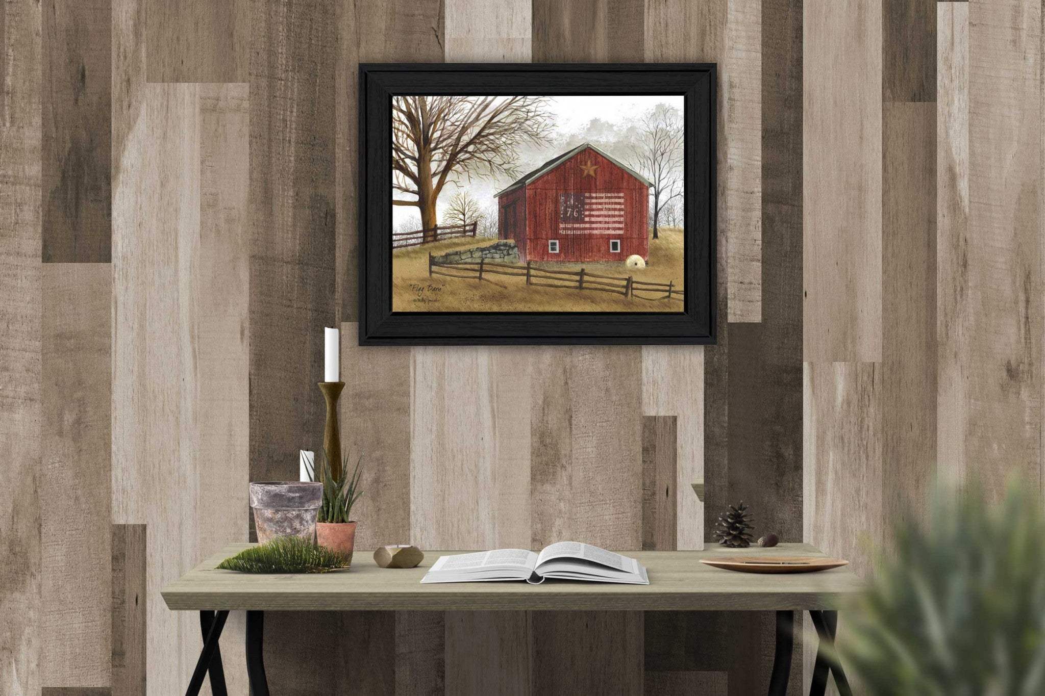 Flag Barn 4 Black Framed Print Wall Art - Homeroots - Flyclothing LLC