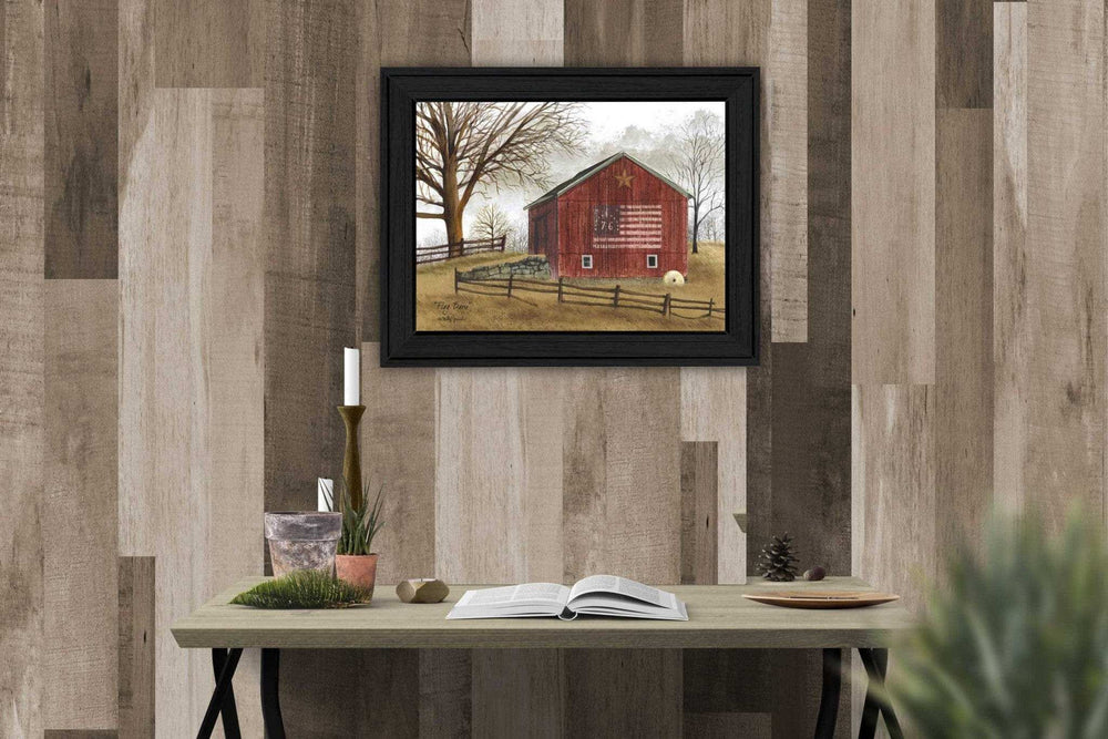 Flag Barn 4 Black Framed Print Wall Art - Homeroots - Flyclothing LLC