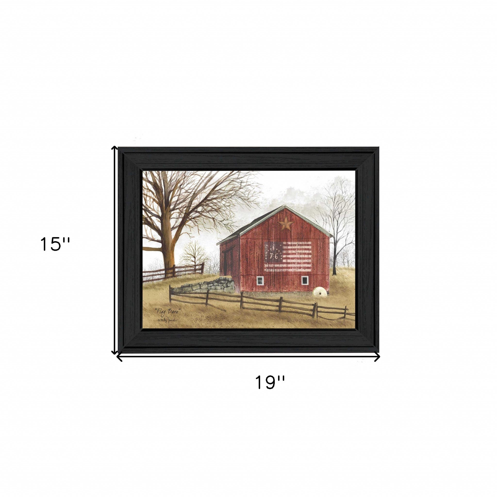 Flag Barn 4 Black Framed Print Wall Art - Homeroots