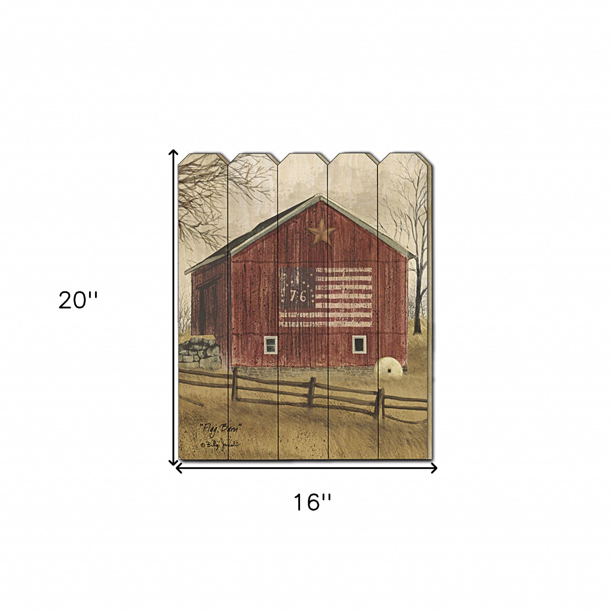 Flag Barn 1 Unframed Print Wall Art - Homeroots