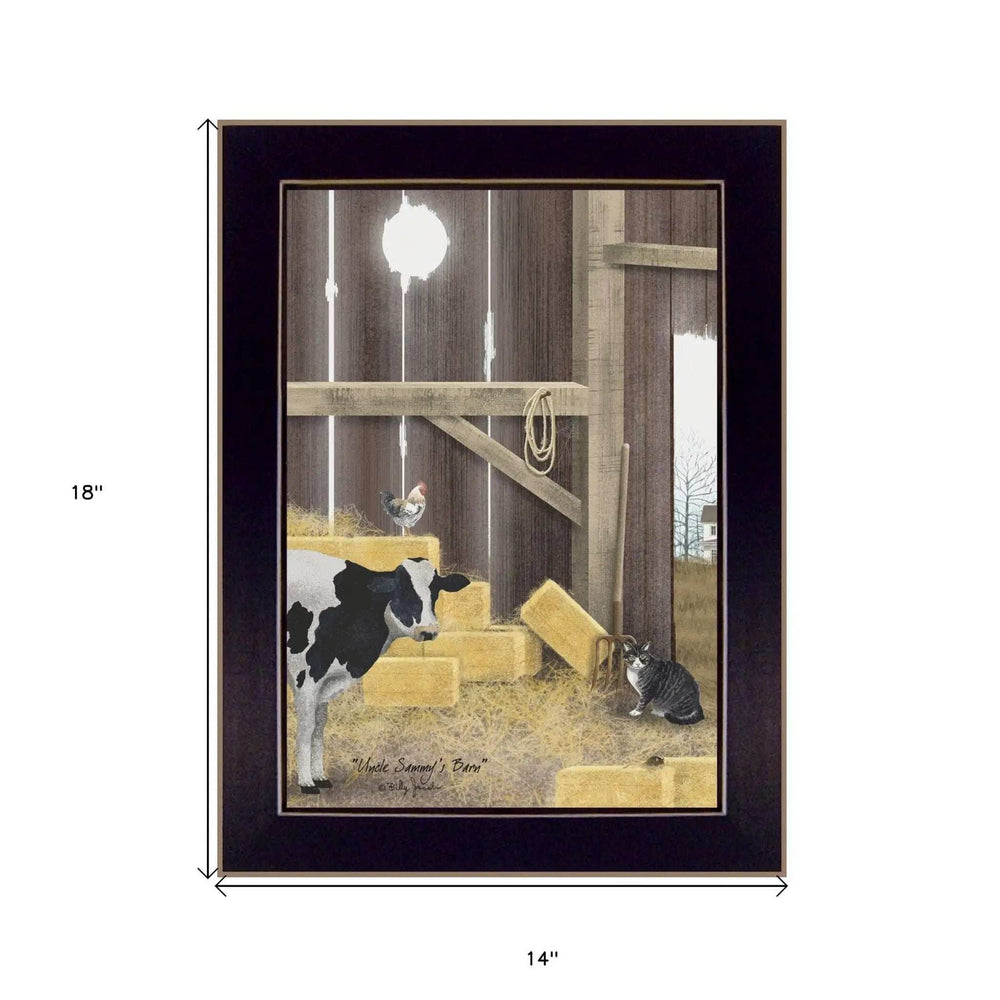 Uncle Sammys Barn Black Framed Print Wall Art - Homeroots - Flyclothing LLC