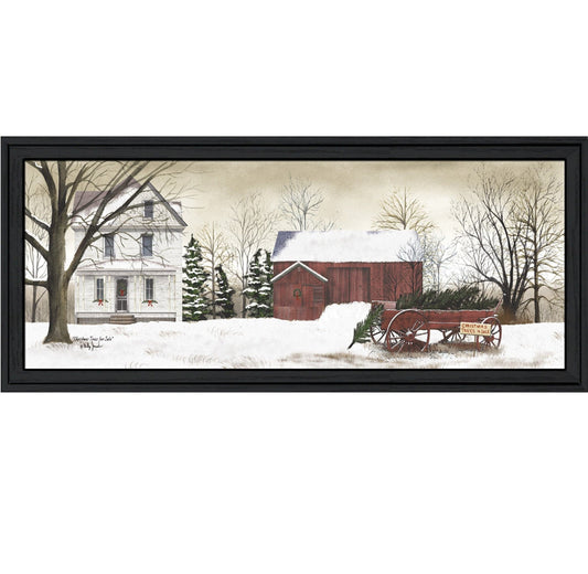 Christmas Trees for Sale 5 Black Framed Print Wall Art - Homeroots