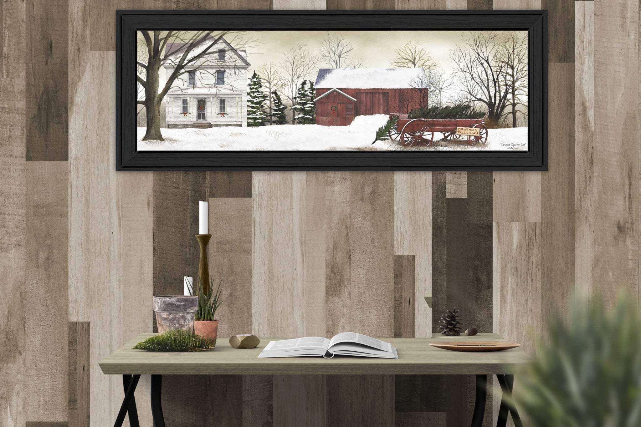 Christmas Trees for Sale 5 Black Framed Print Wall Art - Homeroots - Flyclothing LLC