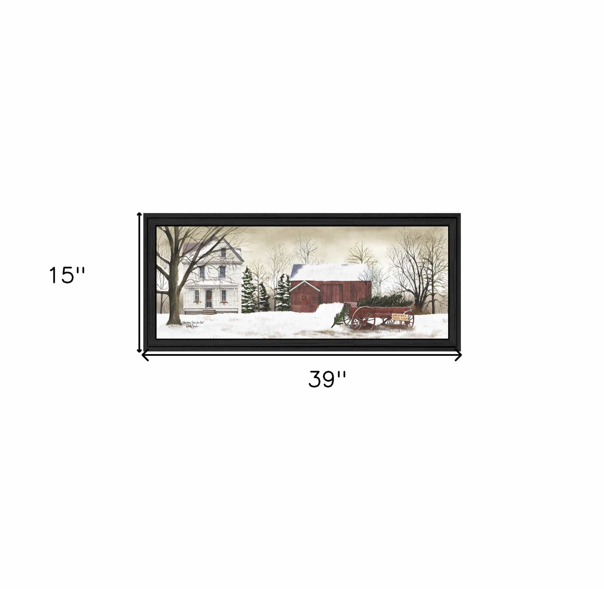 Christmas Trees for Sale 5 Black Framed Print Wall Art - Homeroots