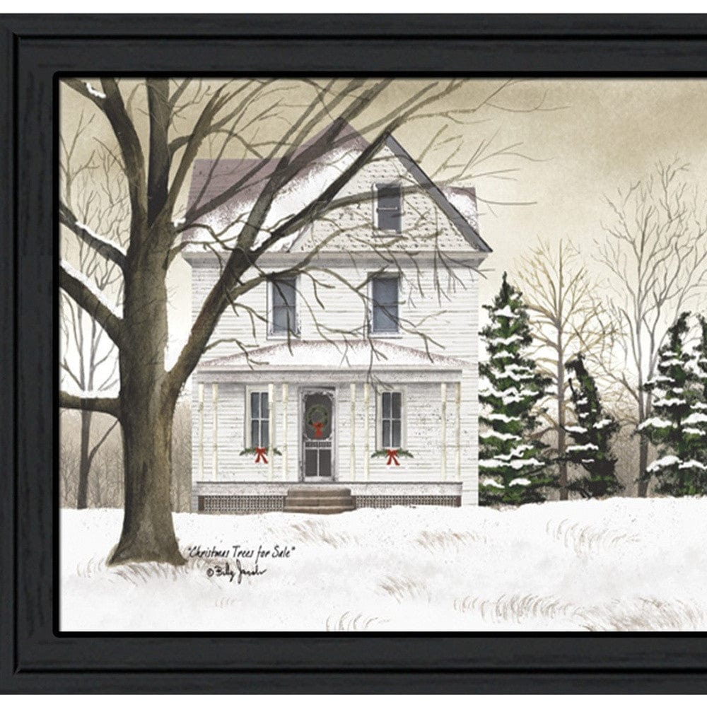 Christmas Trees for Sale 5 Black Framed Print Wall Art - Homeroots