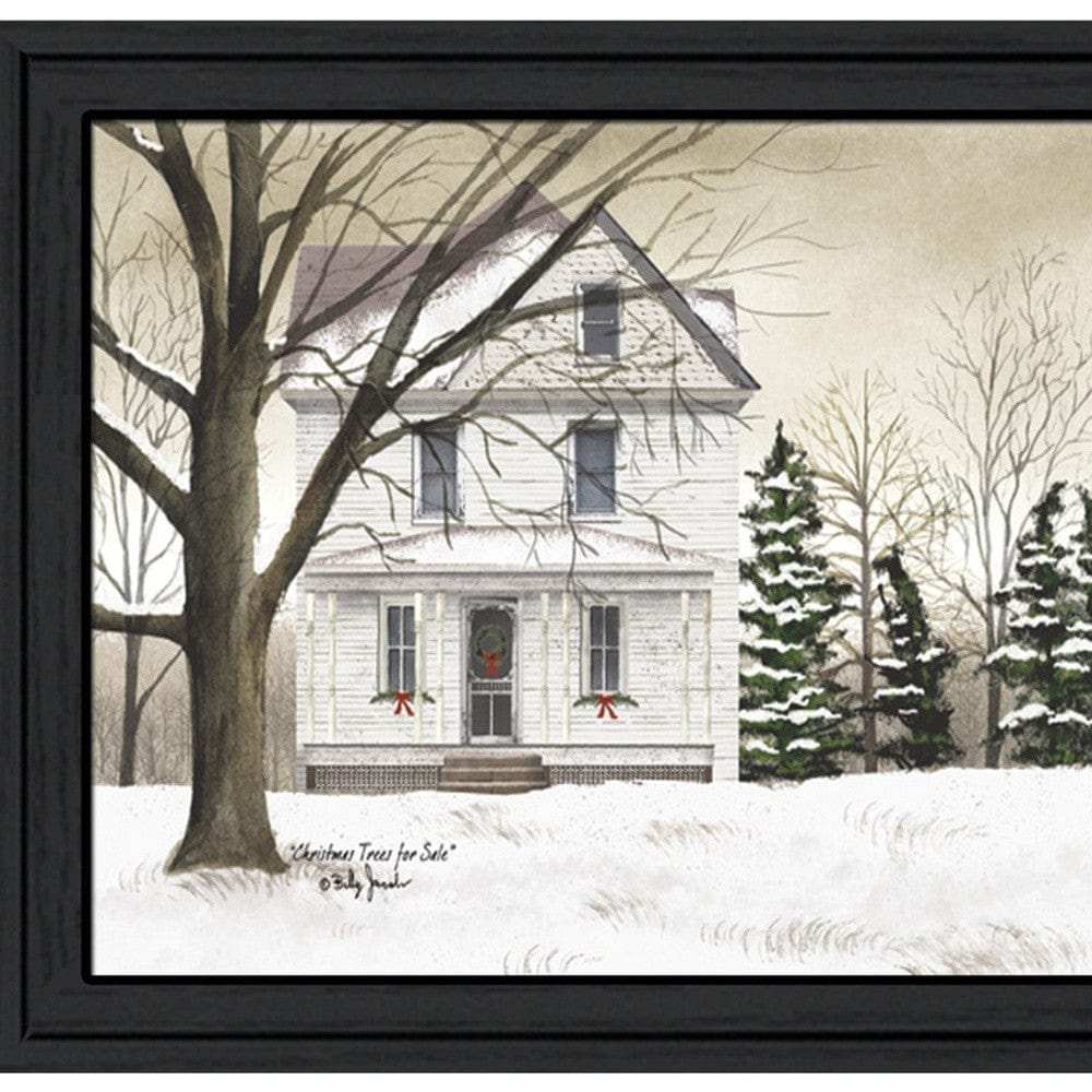 Christmas Trees for Sale 5 Black Framed Print Wall Art - Homeroots - Flyclothing LLC