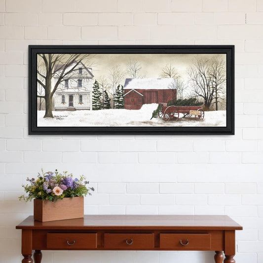 Christmas Trees for Sale 5 Black Framed Print Wall Art - Homeroots