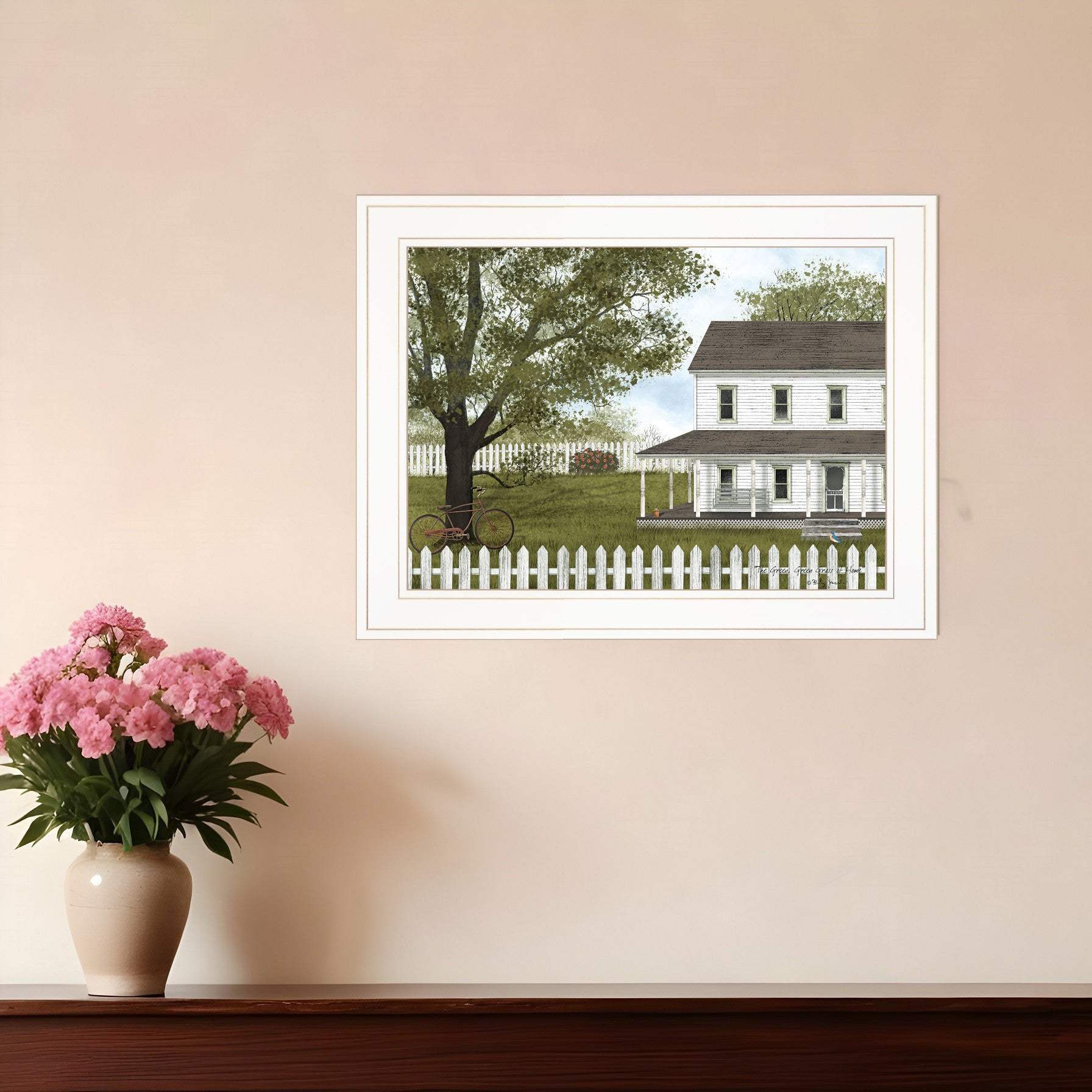 GREEN GREEN GRASS OF HOME 3 White Framed Print Wall Art - Homeroots - Flyclothing LLC