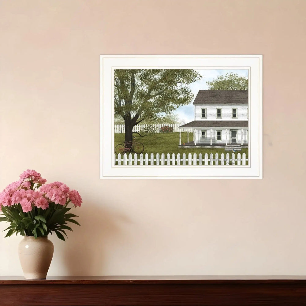 GREEN GREEN GRASS OF HOME 3 White Framed Print Wall Art - Homeroots
