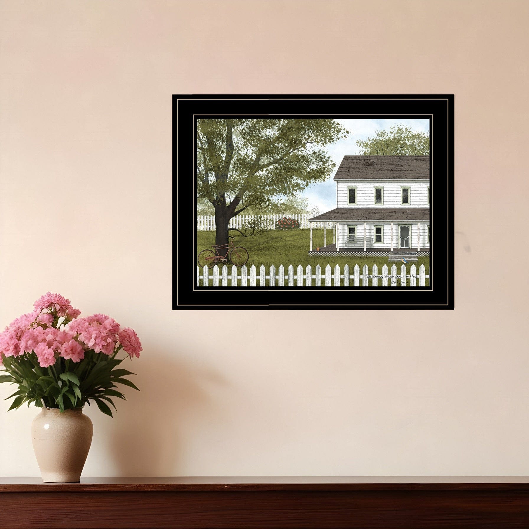 GREEN GREEN GRASS OF HOME 4 Black Framed Print Wall Art - Homeroots