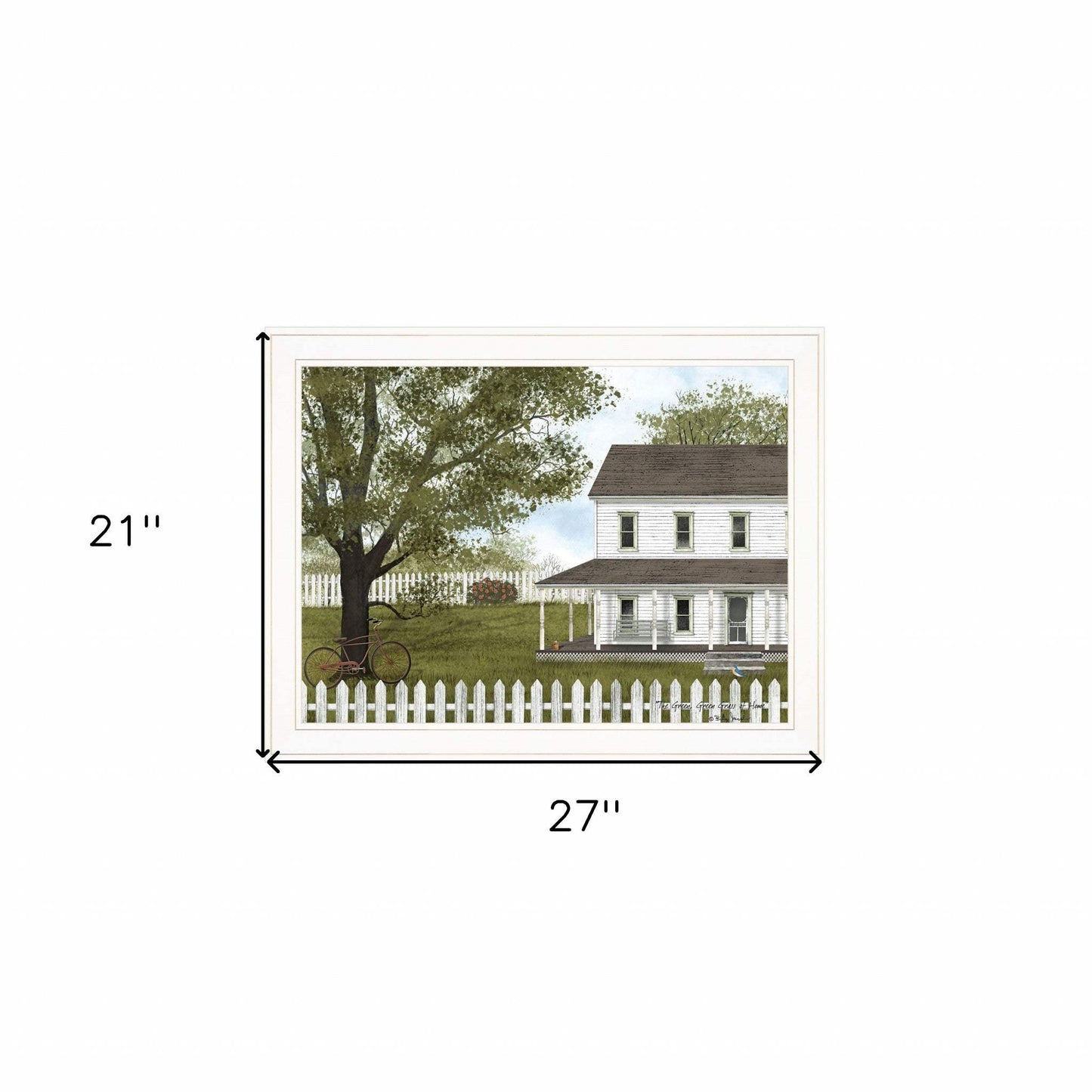 Green Green Grass of Home 1 White Framed Print Wall Art - Homeroots - Flyclothing LLC