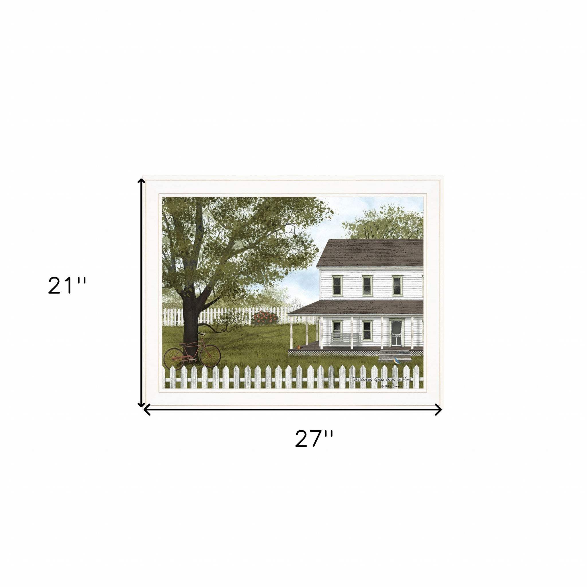 Green Green Grass of Home 1 White Framed Print Wall Art - Homeroots - Flyclothing LLC