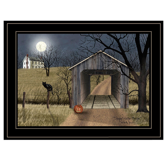 Sleepy Hollow Bridge 2 Black Framed Print Wall Art - Homeroots