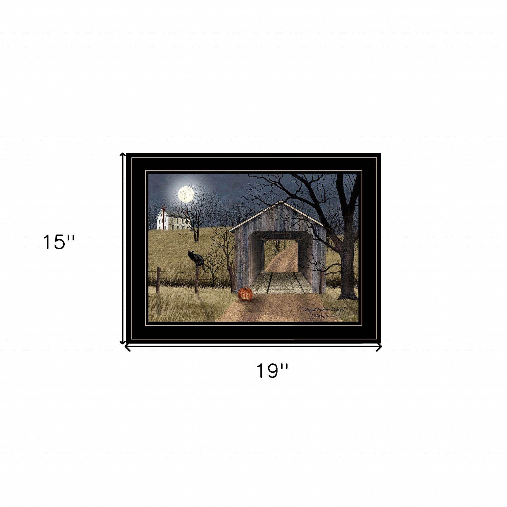 Sleepy Hollow Bridge 2 Black Framed Print Wall Art - Homeroots