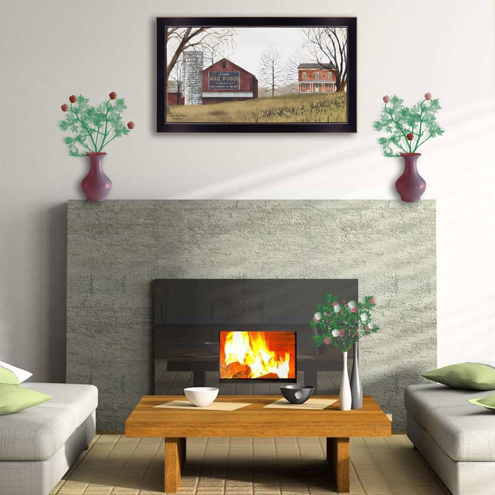 Mail Pouch Barn 6 Black Framed Print Wall Art - Homeroots