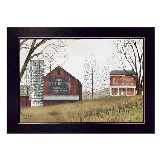 Mail Pouch Barn 1 Black Framed Print Wall Art - Homeroots
