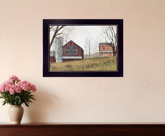Mail Pouch Barn 1 Black Framed Print Wall Art - Homeroots