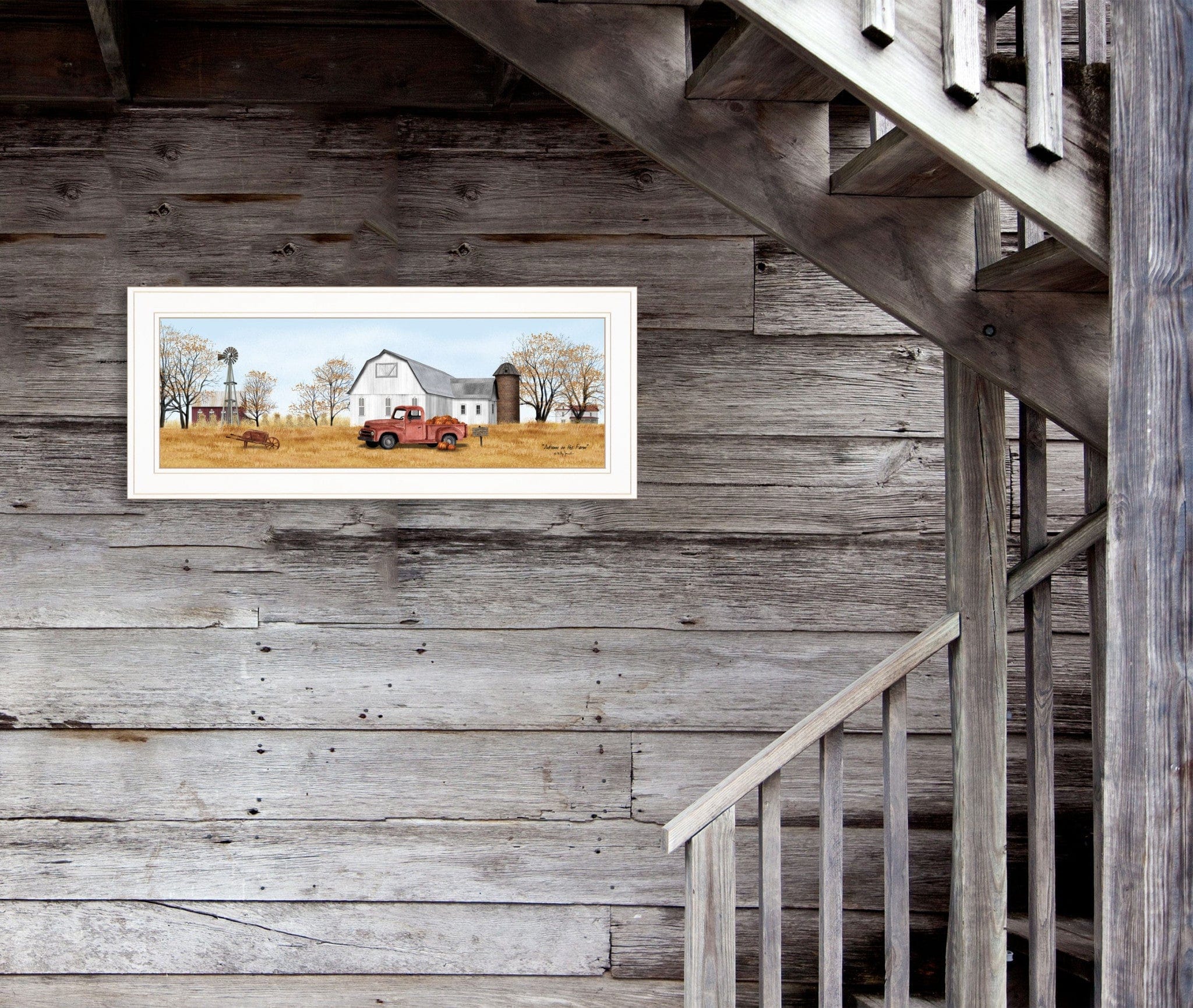 Autumn on Farm 1 White Framed Print Wall Art - Homeroots
