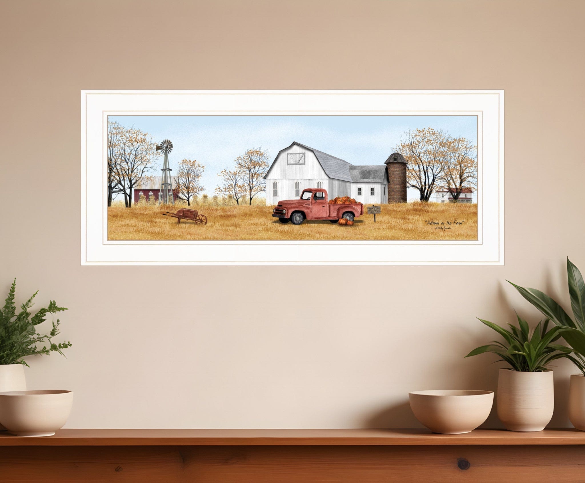 Autumn on Farm 1 White Framed Print Wall Art - Homeroots