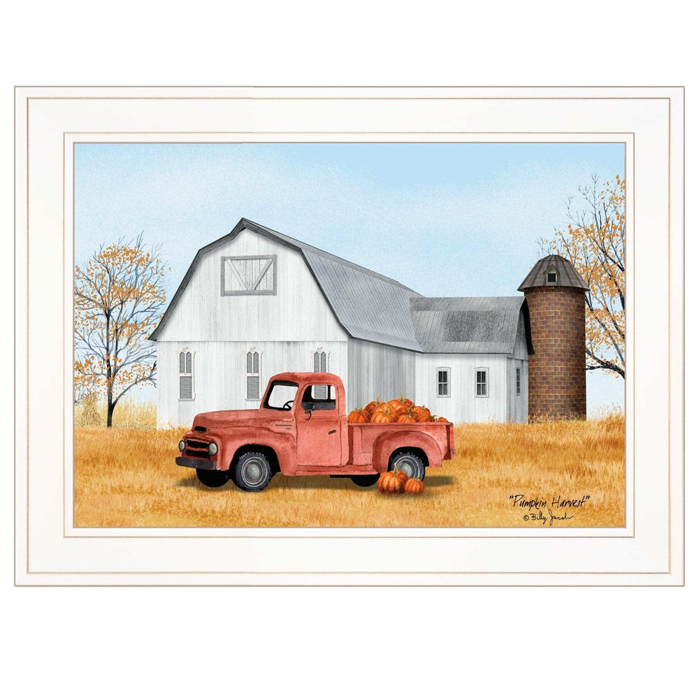 Pumpkin Harvest 1 White Framed Print Kitchen Wall Art - Homeroots - Flyclothing LLC