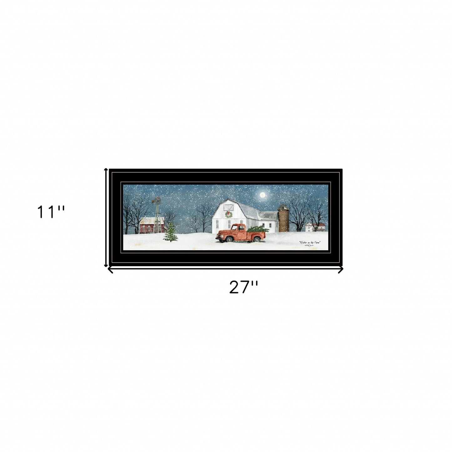 Winter on The Farm 2 Black Framed Print Wall Art - Homeroots - Flyclothing LLC