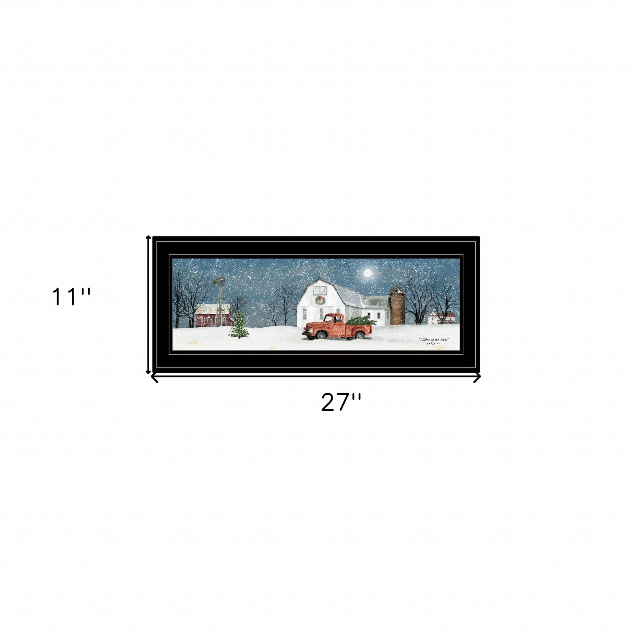 Winter on The Farm 2 Black Framed Print Wall Art - Homeroots - Flyclothing LLC