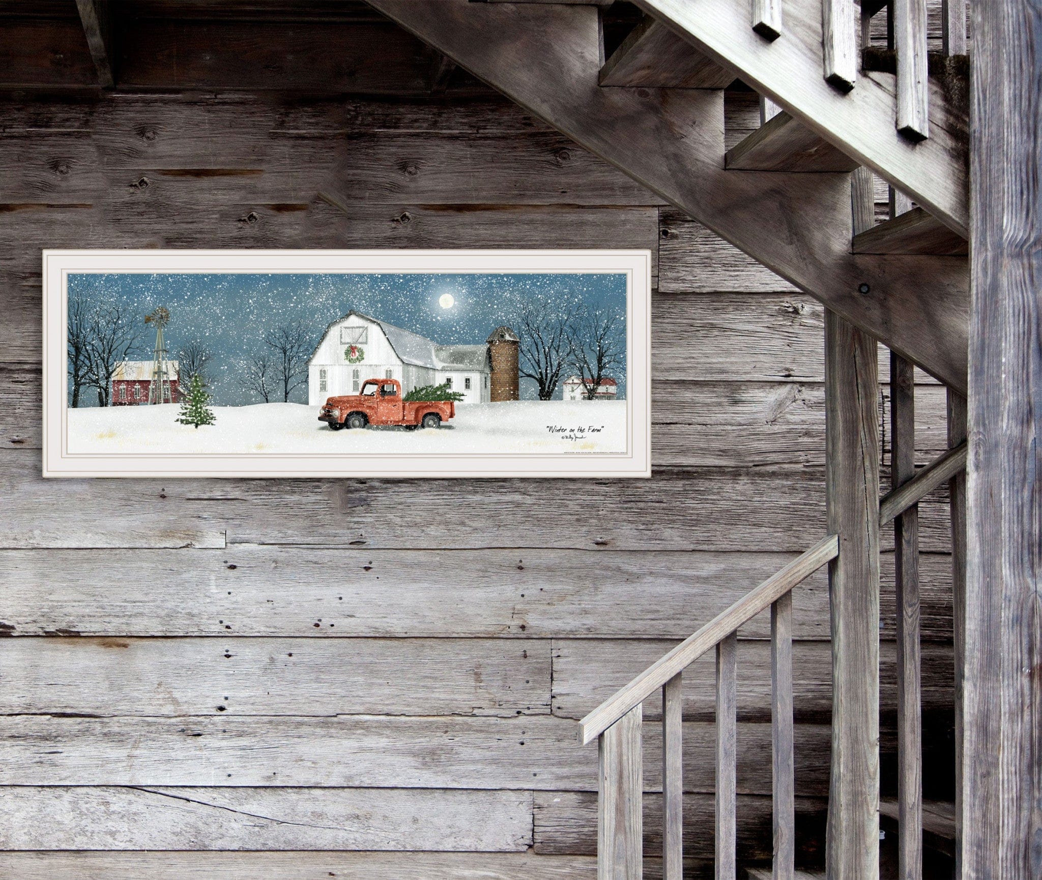 Winter on The Farm 3 White Framed Print Wall Art - Homeroots - Flyclothing LLC