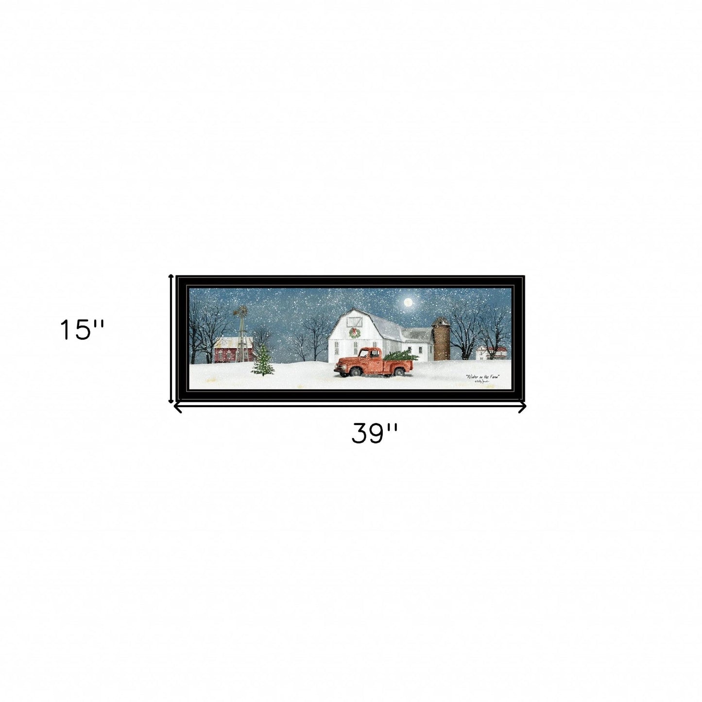Winter on The Farm 4 Black Framed Print Wall Art - Homeroots - Flyclothing LLC