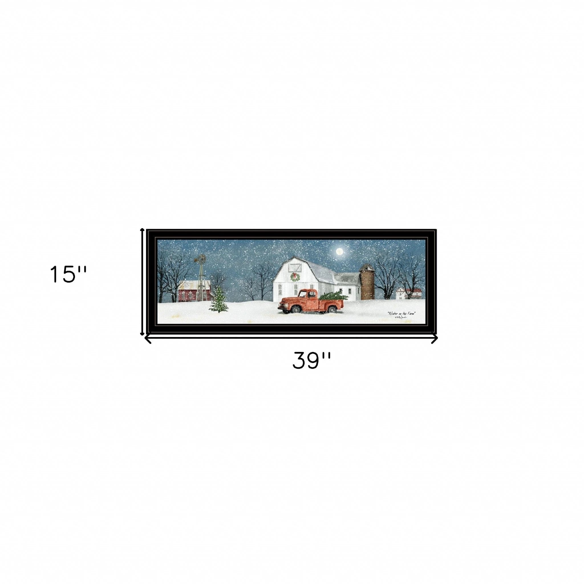 Winter on The Farm 4 Black Framed Print Wall Art - Homeroots - Flyclothing LLC
